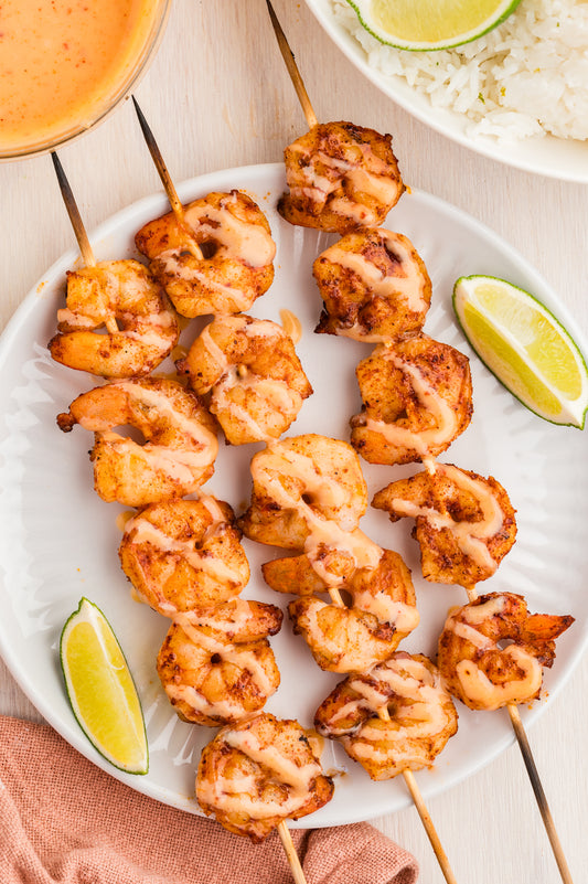 THURSDAY LUNCH:  GRILLED BANG BANG SHRIMP (OR CHICKEN) SKEWERS!