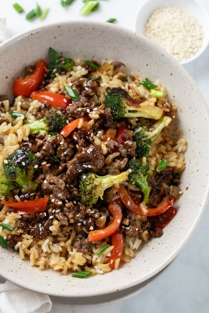 MONDAY DINNER: TERIYAKI GROUND BEEF & BROCCOLI