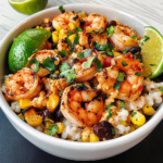 WEDNESDAY LUNCH:  GRILLED SHRIMP STREET CORN RICE BOWL
