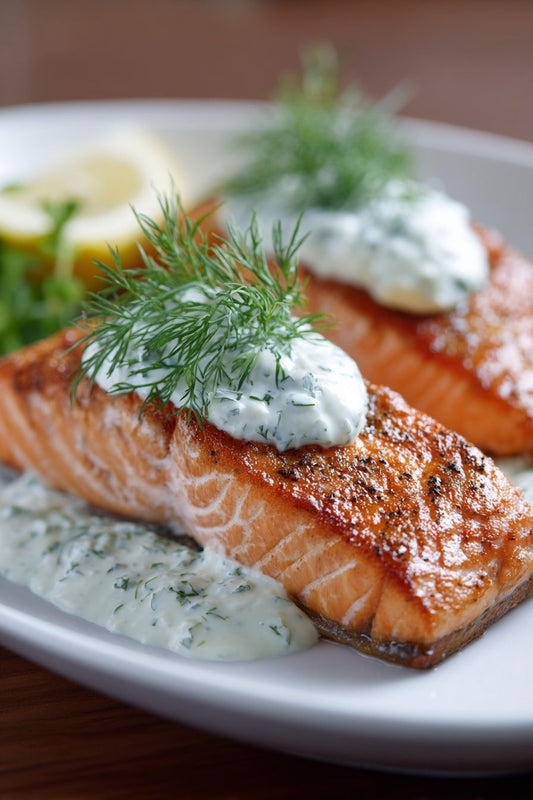 TUESDAY DINNER:  SALMON DILL & MUSTARD W/LEMON GREEK LEMON COUSCOUS