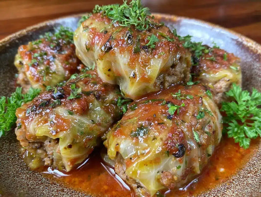 TUESDAY DINNER:  ITALIAN CHICKEN SAUSAGE CABBAGE MINI ROLLS
