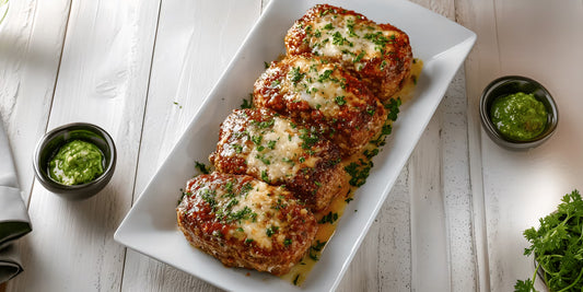 THURSDAY DINNER: MINI CHICKEN PARMESEAN MEATLOAF W/MINI CRISPY ROASTED LEMON POTATOES